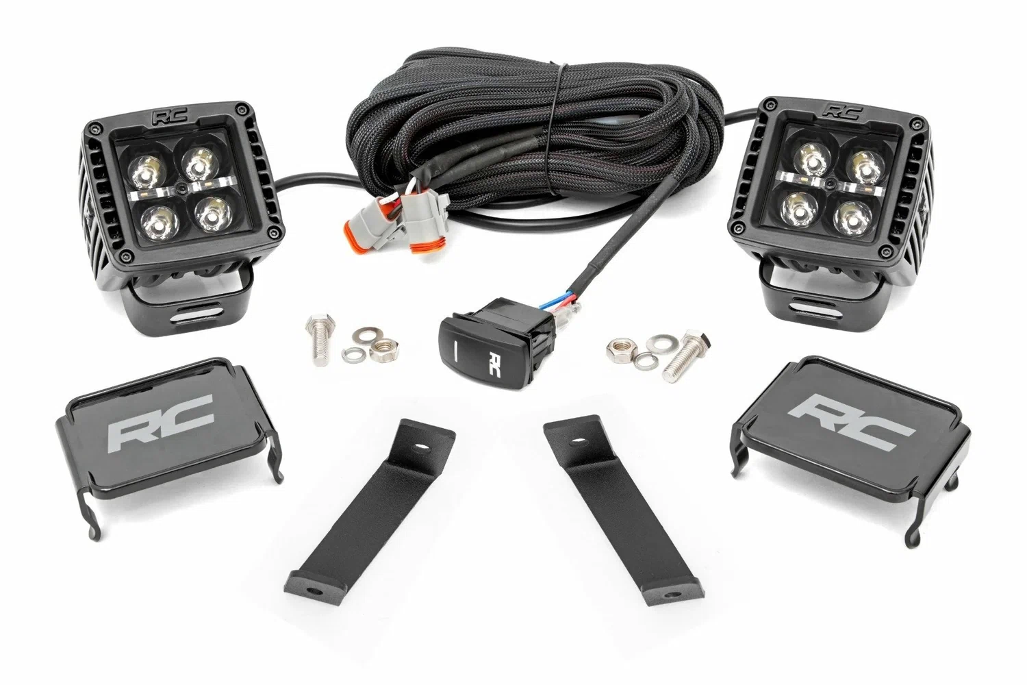Fits Jeep Cherokee KL(14-21) LED Light Ditch Mount 2_ Black Pair Amber DRL 70081